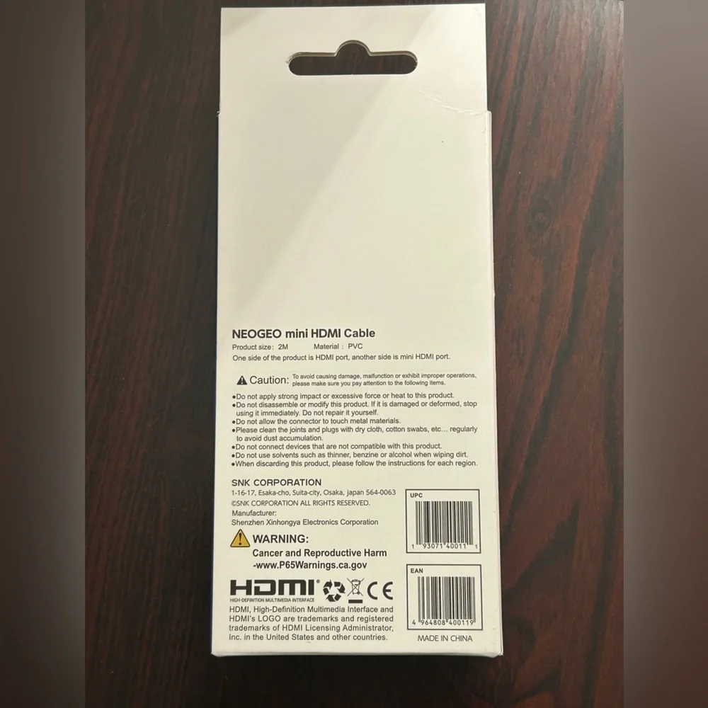 NEOGEO Mini HDMI Cable 2m